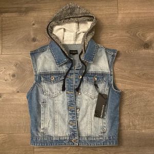 Hooded Denim Jacket/Vest
